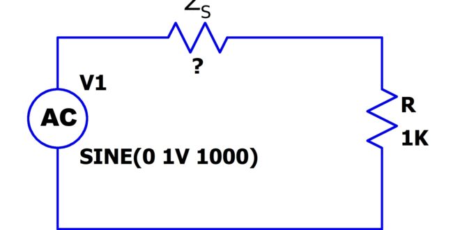محاسبه امپدانس داخلی یک منبع جریان متناوب